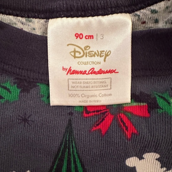 Hanna Andersson Mickey Mouse Pluto Pajamas Size 90 3t Holiday Christmas Green - Picture 3 of 5